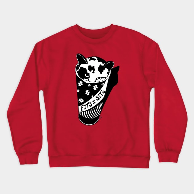 Fits = Sits Punk Kitten Crewneck Sweatshirt by Sequoia Ananda